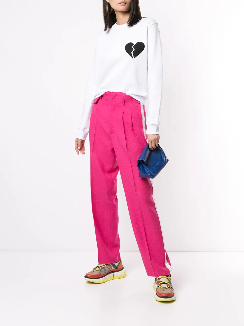 фото Msgm толстовка с нашивкой и круглым вырезом