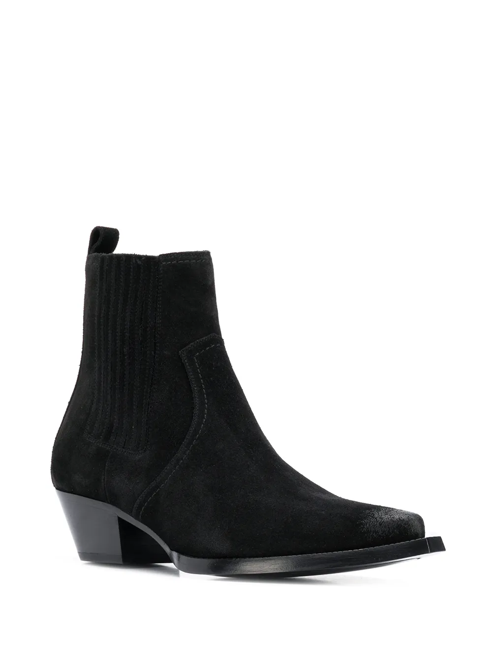 saint laurent black suede chelsea boots