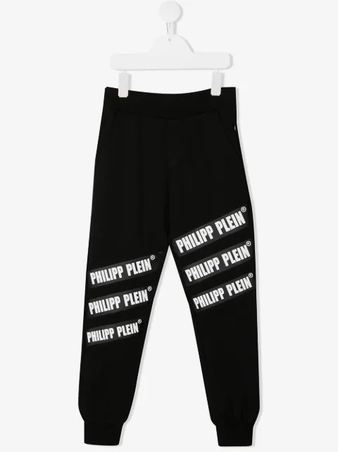 Philipp Plein Junior contrast logo track pants