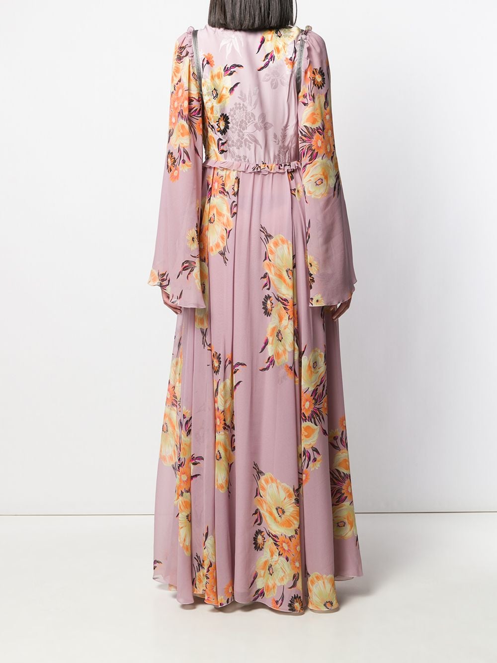 фото Etro длинное платье с цветочным принтом