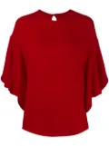 Valentino Garavani frilled tulip-sleeve blouse - Red