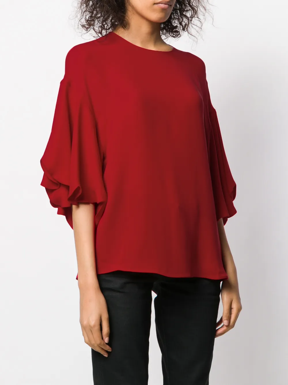 Valentino Garavani Blouse met klokmouwen Rood