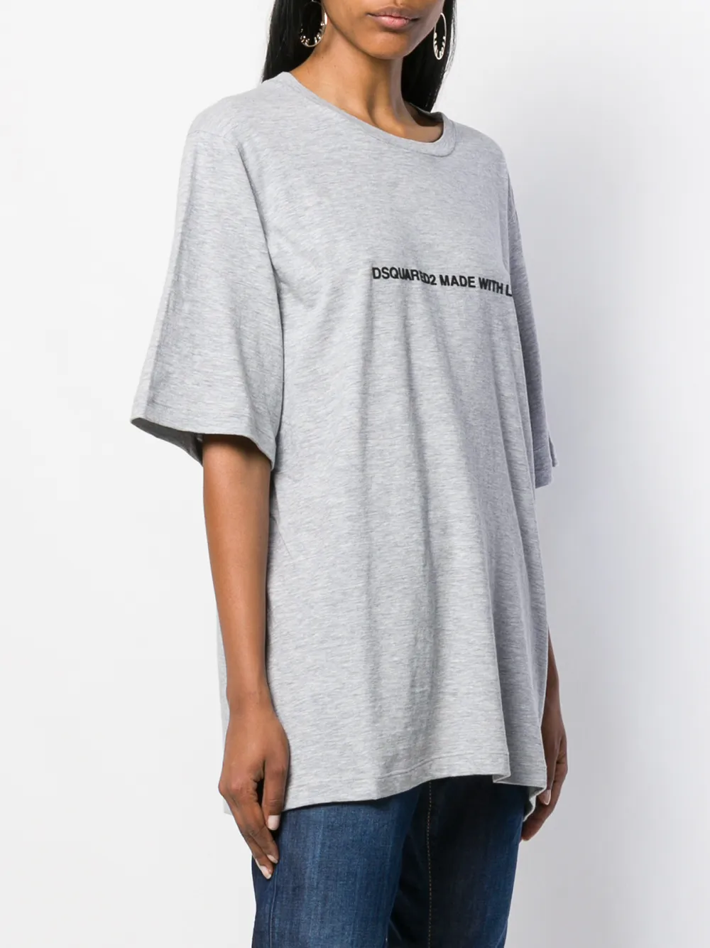 DSQUARED2 T-shirt met tekst Grijs