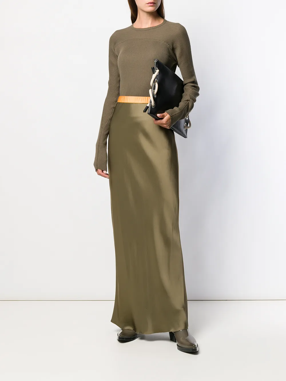 Helmut Lang Satijnen rok - Bruin