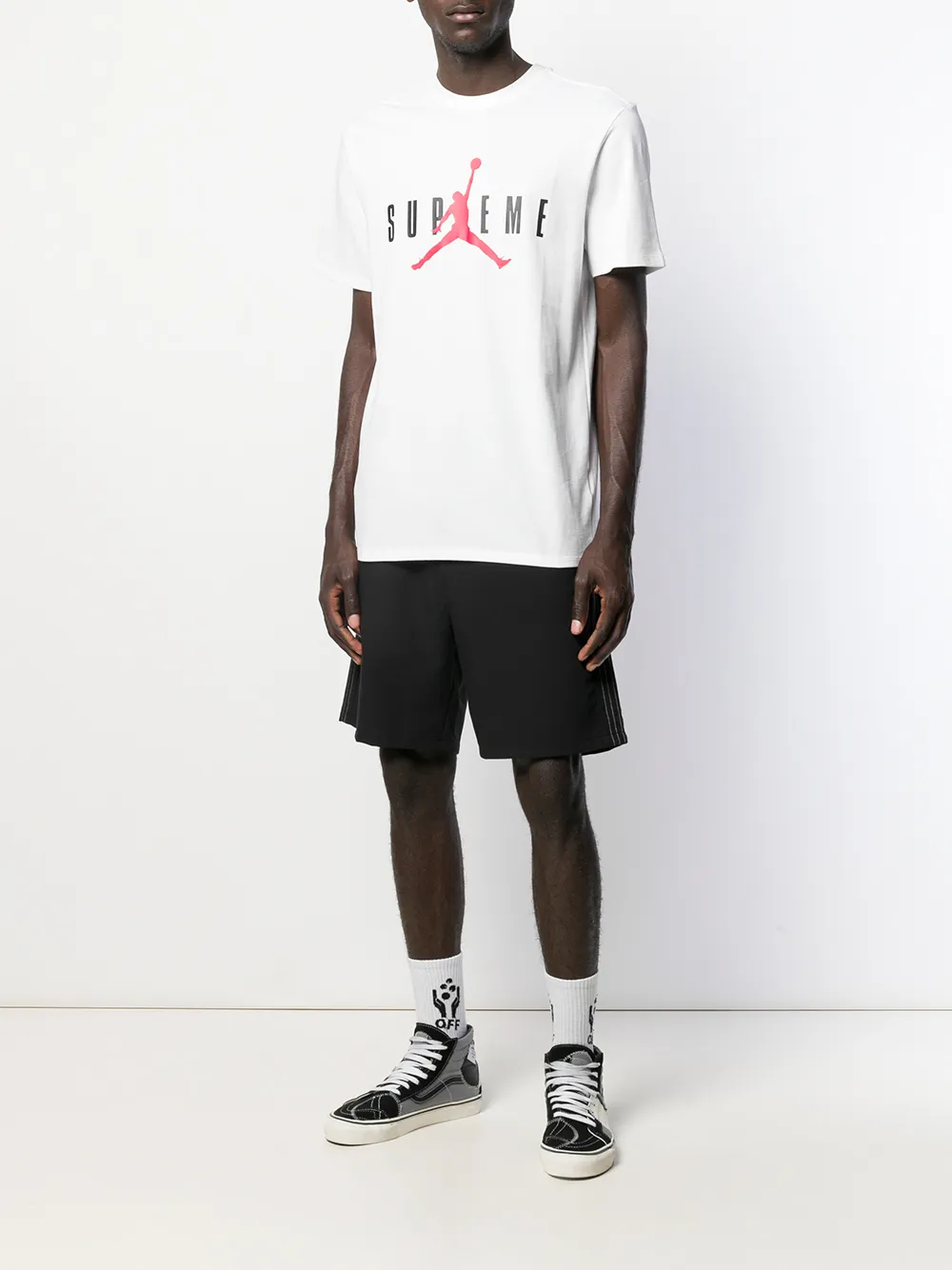 Shop Supreme X Jordan Logo-print T-shirt In White