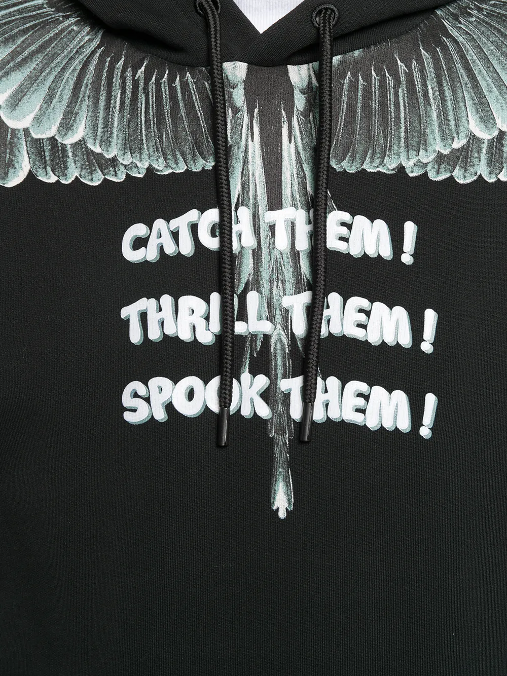 COUNTY OF MILAN Hoodie met vleugels print Zwart