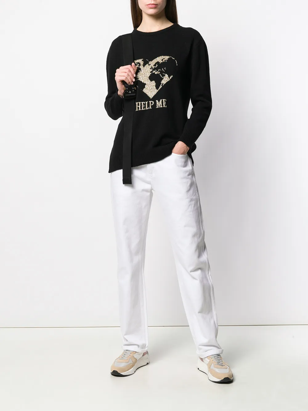 Alberta Ferretti Trui met borduursel Zwart