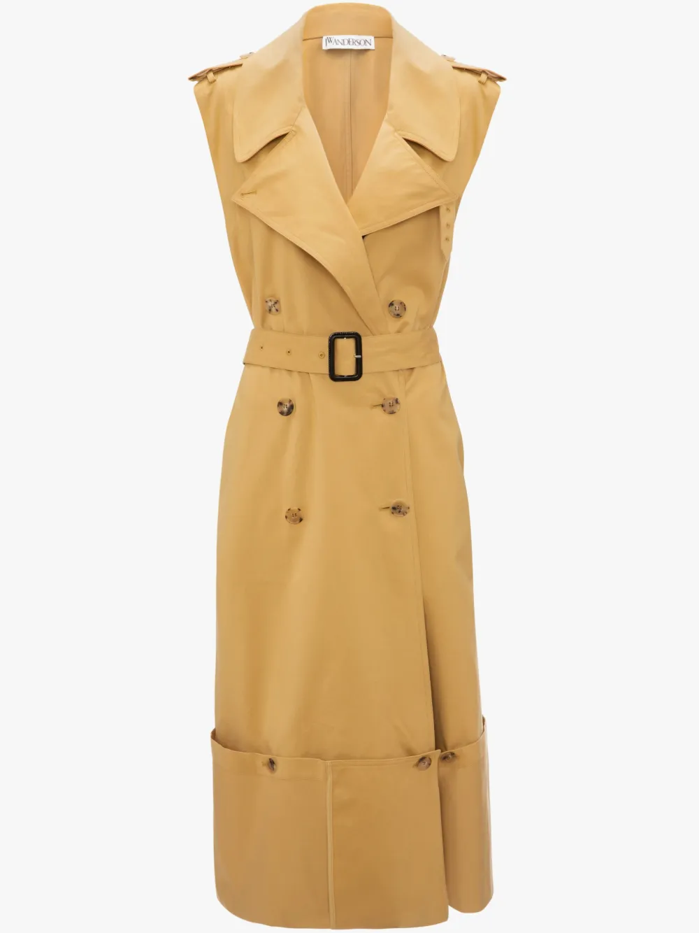 Click to view more detailed imagery on our partner's website Jw Anderson Fold Up Hem Sleeveless Trench Coat In Brown