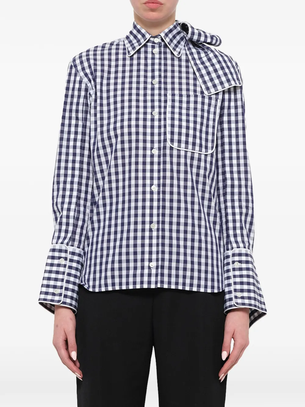 JW Anderson bow-embellished gingham shirt · 6