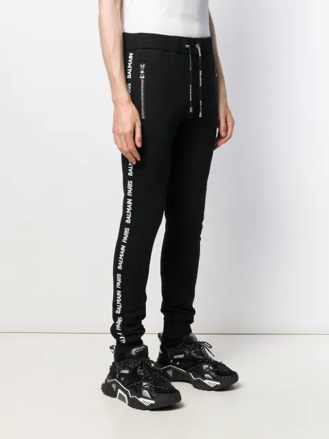 panelled track pants with elasticated drawstring waist
