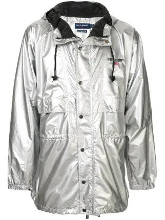 Polo Ralph Lauren P Wing Metallic Raincoat Silver FARFETCH