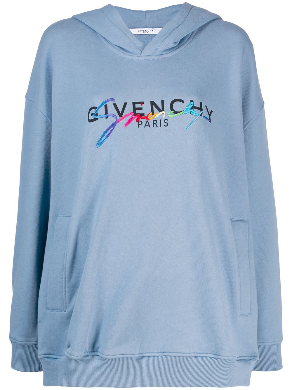 Click to view more detailed imagery on our partner's website Givenchy Contrast Logo Hoodie - Blue