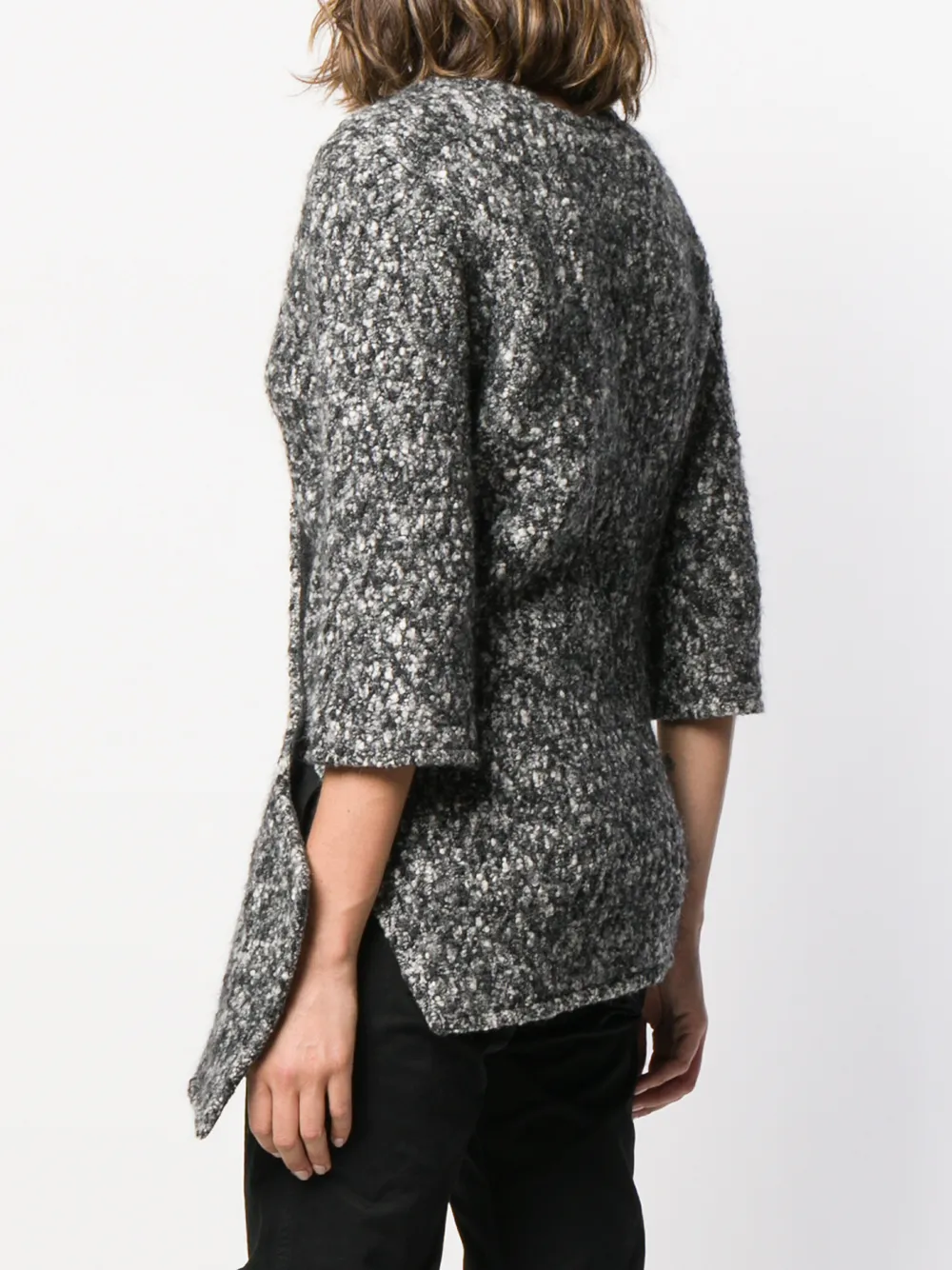 Céline PreOwned Tweed Asymmetric Jacket Farfetch