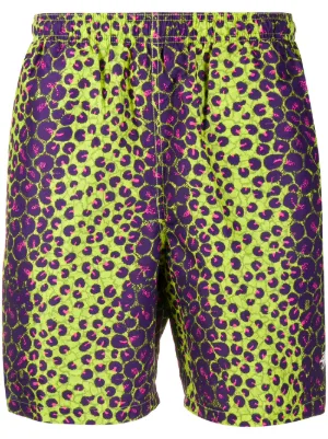 stussy leopard swim shorts