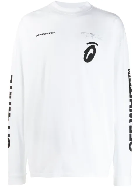 Click to view more detailed imagery on our partner's website Off-white Off White Splitted Arrows Printed Sweatshirt In White Black
