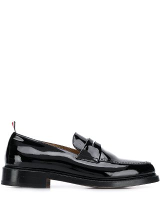 Thom Browne Patent Leather Penny Loafers | Black | FARFETCH