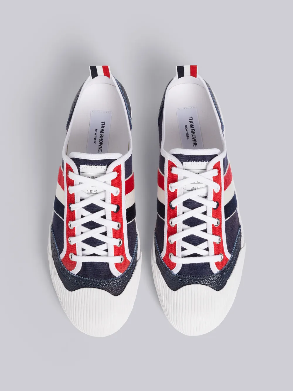 THOM BROWNE THOM BROWNE RWB CANVAS BROGUING SNEAKERS,MFD140A0158814121770