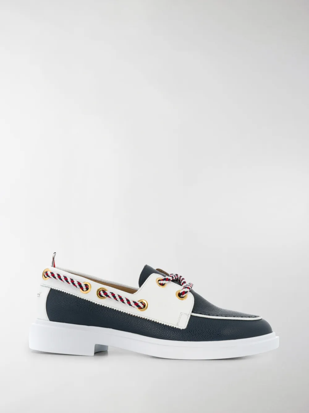 Image of Thom Browne Pebble Leather Boat Shoes