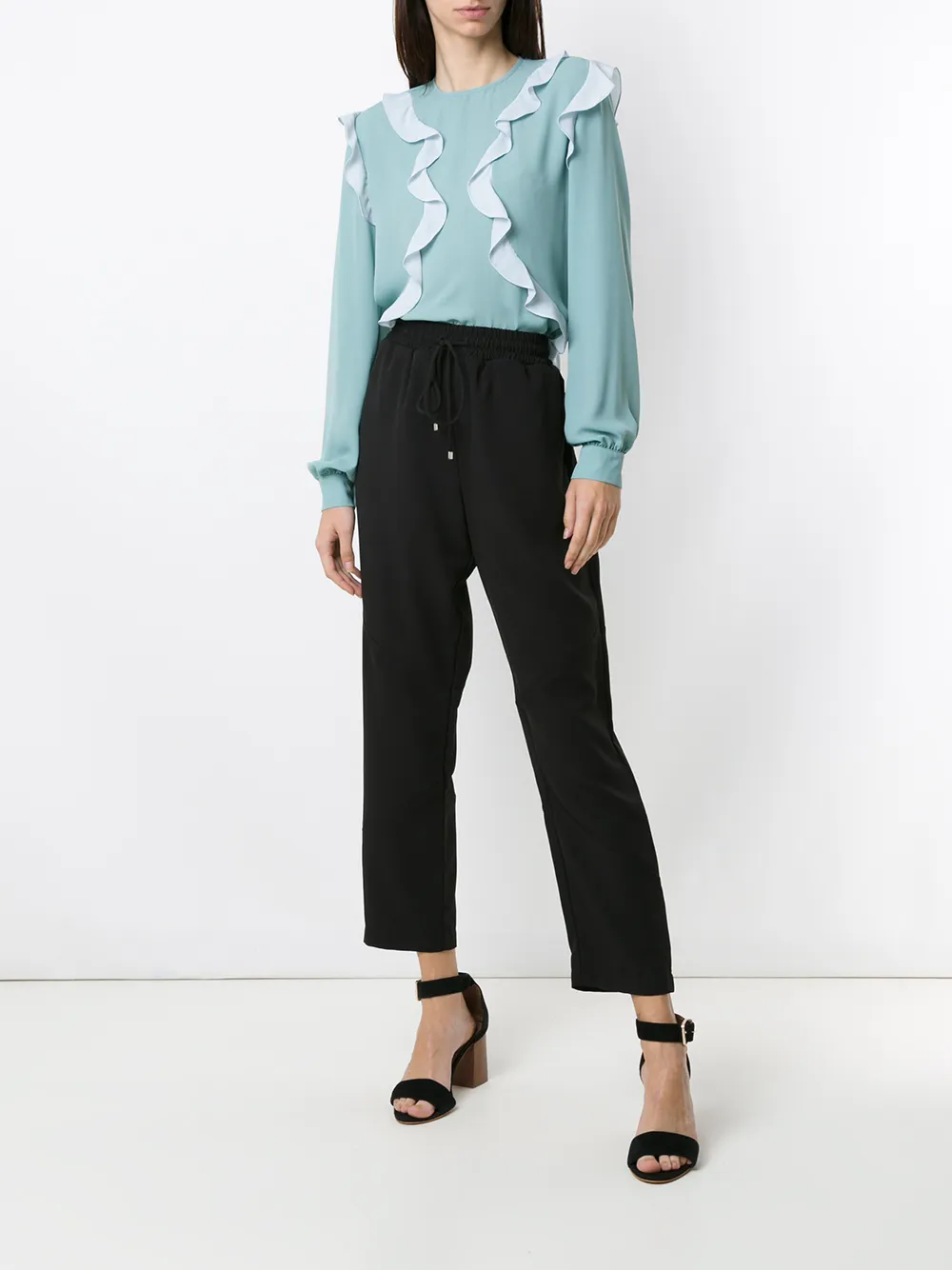 Olympiah Blouse met ruche afwerking - Blauw
