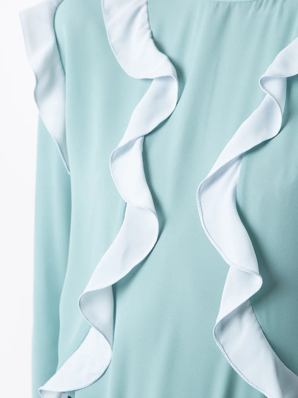 Olympiah Mosaicos Ruffle-trim Blouse In Blue