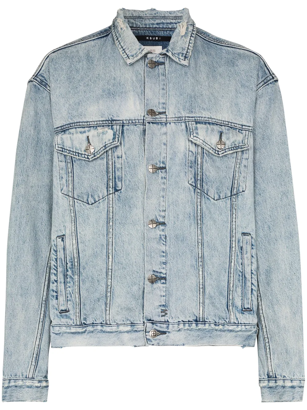 

Ksubi acid-wash distressed denim jacket - Blue