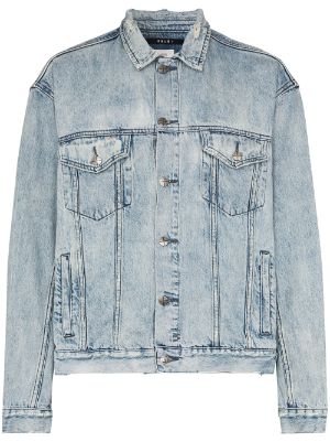 Topman oversized denim jacket with acid wash in purple