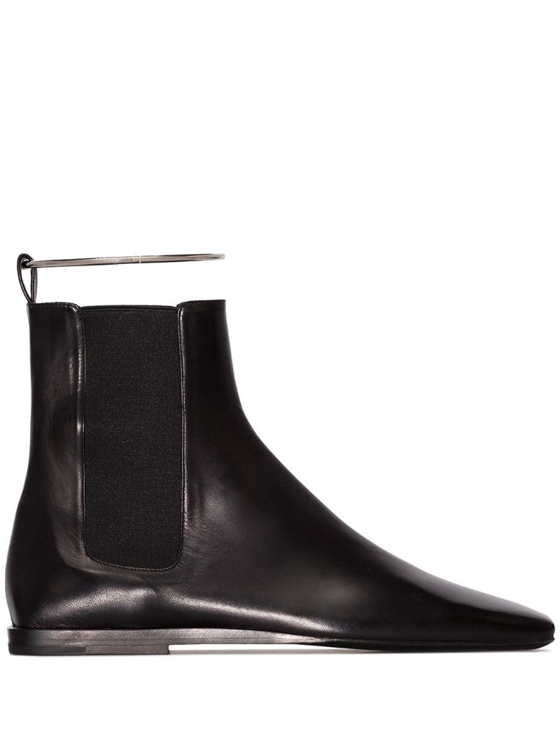 Shop Jil Sander Leather Chelsea Boots In Black