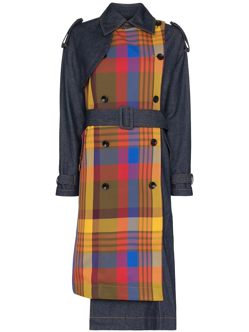 Angel Chen Coats ANGEL CHEN DENIM TRENCH COAT - BLUE