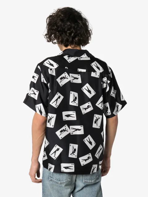 Amiri Card Print Short Sleeve Shirt 