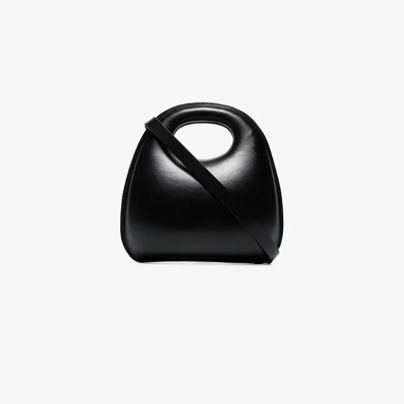 Lemaire Womens Black Egg Hard Leather Tote Bag