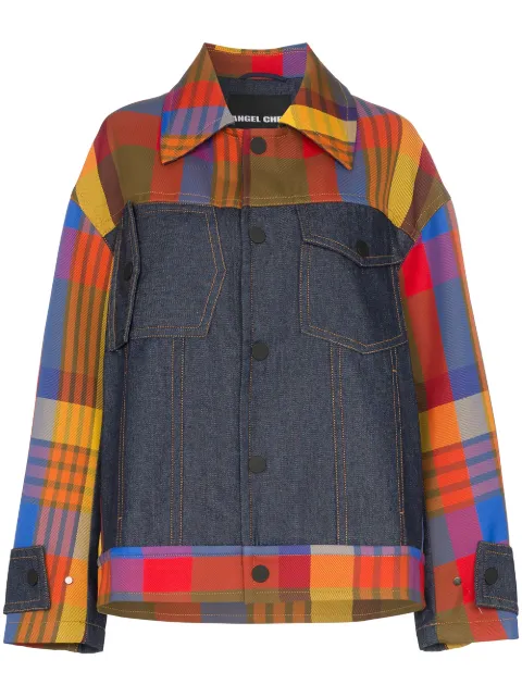 Angel Chen Jackets PANELLED CHECKED JACKET