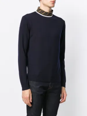 fendi logo neck jumper