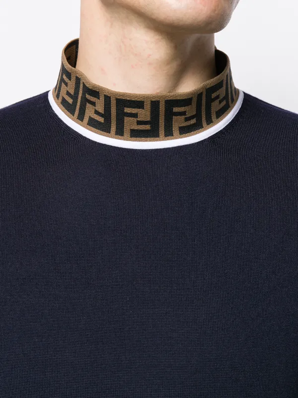 fendi logo neck jumper