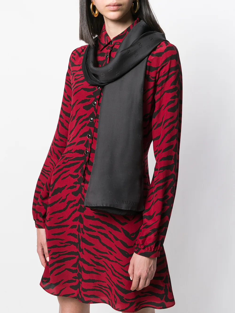 Valentino Garavani Sjaal met print - Zwart
