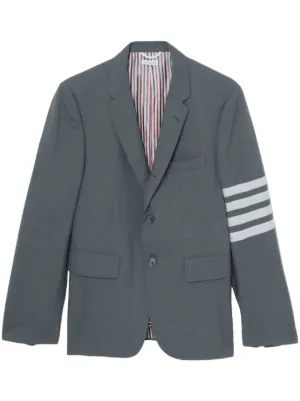 Thom Browne ミディアムグレー ウール スナップフロント 4BAR シャツ