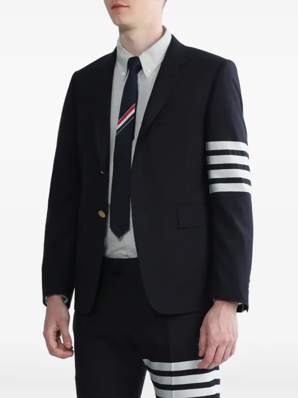 Thom Browne 4-Bar Stripe single-breasted Blazer | Blue | FARFETCH