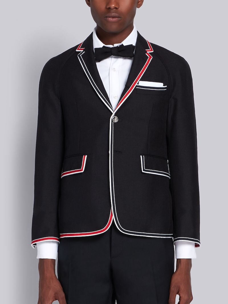 Black 3Ply Wool Mohair Raglan Sport Coat Thom Browne Official