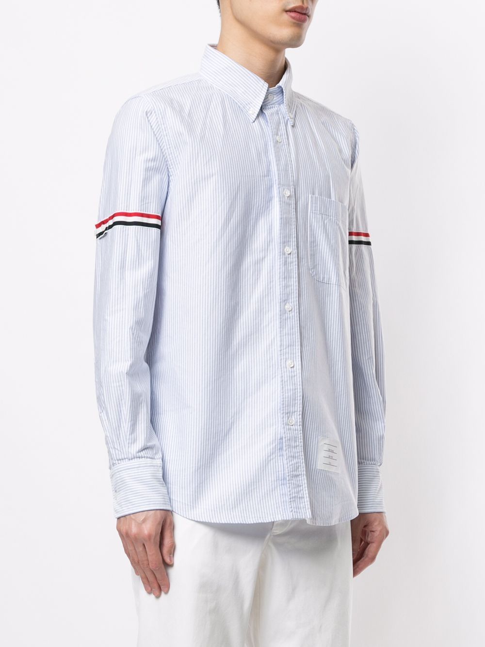 Shop Thom Browne Rwb Armband University Stripe Shirt In Blue