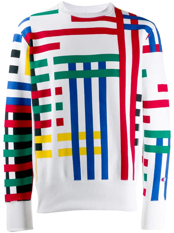 Champion Kariertes Sweatshirt Farfetch Champion Sweatshirt Mit Rundhalsausschnitt Farfetch