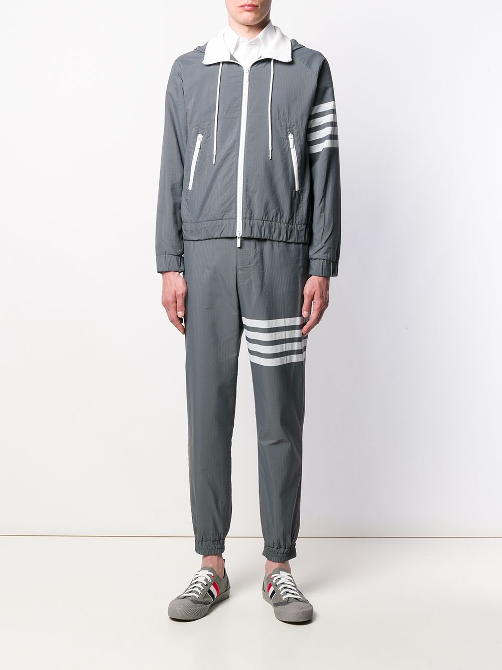 Thom Browne Hoodie met rits - Grijs