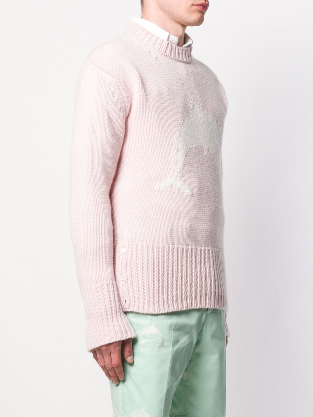 фото Thom browne пуловер с полосками 4-bar и круглым вырезом