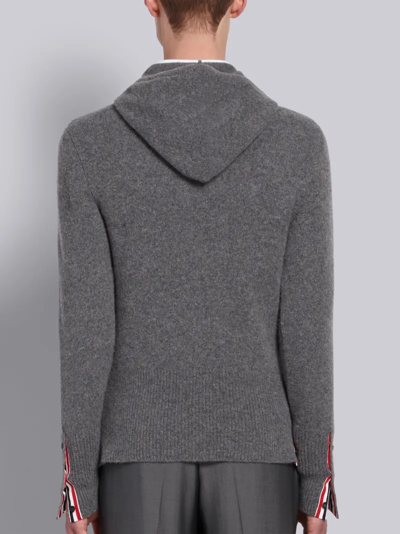 Medium Grey Cashmere Over-Washed Hoodie | Thom Browne Official