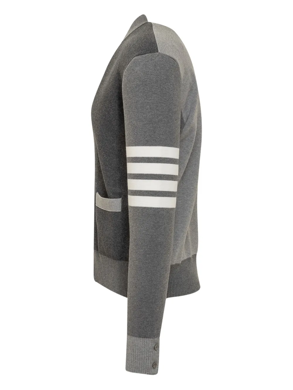  Thom Browne Milano Stitch V Neck Cardigan   Grau 