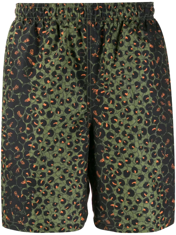 stussy leopard swim shorts