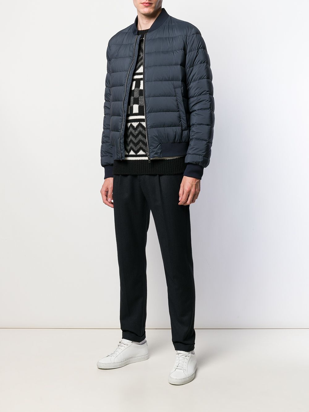 Shop Herno Padded Coat In Blue
