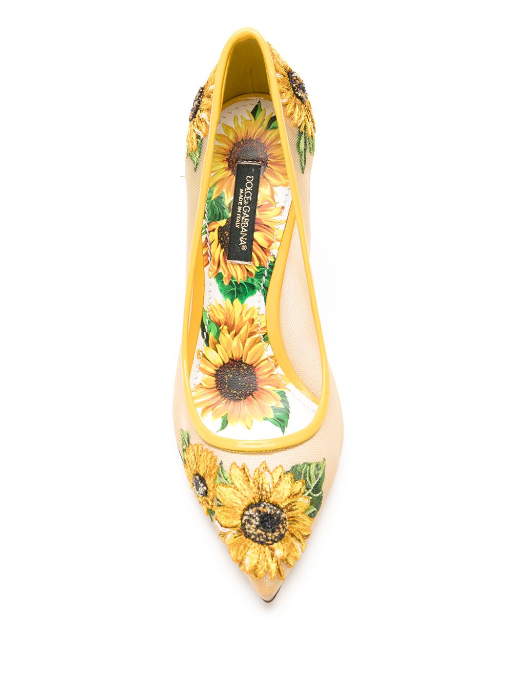 Dolce & Gabbana Sunflower Embroidery Mesh Pumps - Farfetch