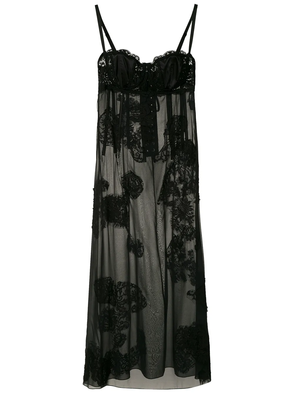 Dolce & Gabbana sheer lace panelled slip dress · 44