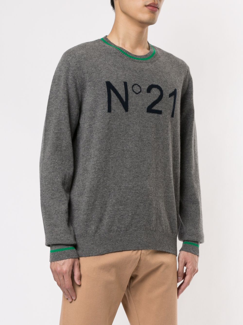 фото Nº21 свитер жаккардовой вязки с логотипом