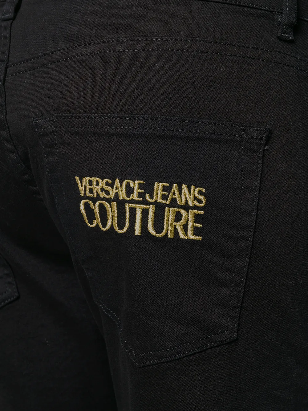 Versace Jeans Couture Jeans met geborduurd logo Zwart