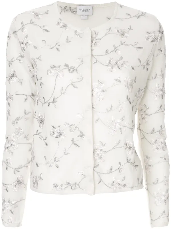 white floral cardigan